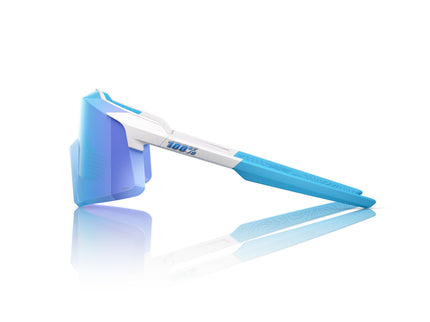 100% AEROCRAFT - Matte White - HiPER Blue Mirror
