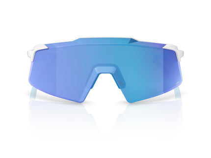 100% AEROCRAFT - Matte White - HiPER Blue Mirror