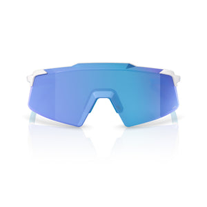 100% AEROCRAFT - Matte White - HiPER Blue Mirror