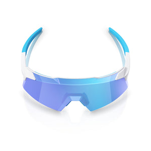 100% AEROCRAFT - Matte White - HiPER Blue Mirror