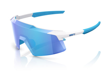 100% AEROCRAFT - Matte White - HiPER Blue Mirror