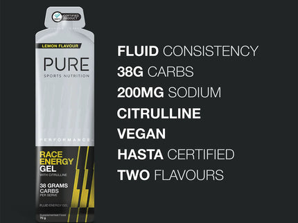 PURE Performance + Race Energy Gel 70g - Lemon