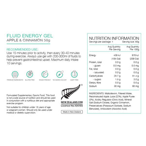 PURE FLUID ENERGY GEL 50G APPLE CINNAMON