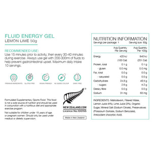 PURE FLUID ENERGY GEL 50G LEMON LIME