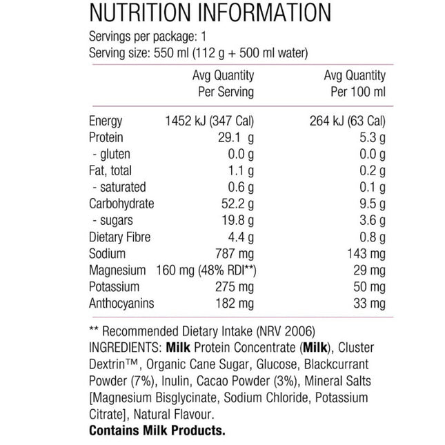 PURE Performance + Race Recovery Pouch 672g Choc Berry