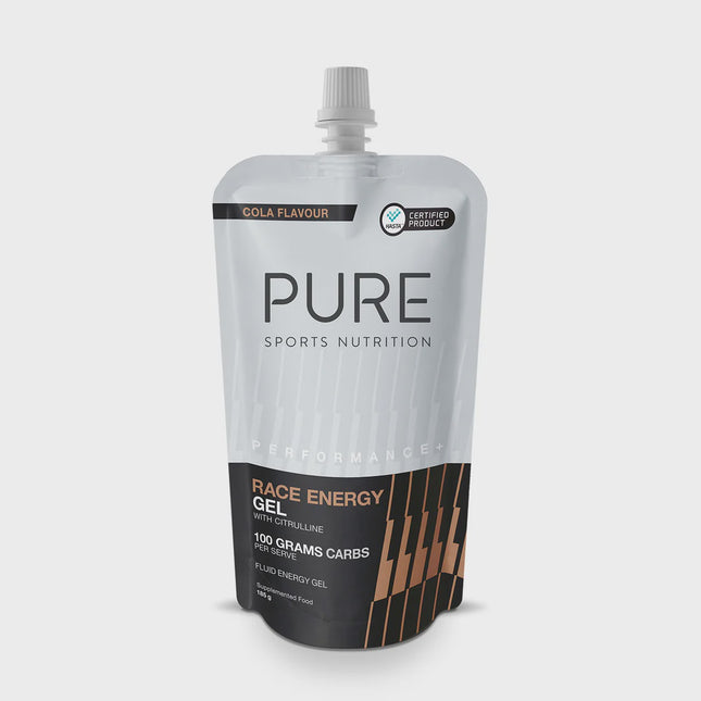 PURE Performance + Race Energy Gel 100 g Carb Pouch 185g - Cola