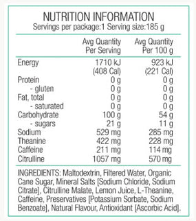 PURE Performance + Race Energy Gel 100 g Carb Pouch 185g - Cola + Caffeine
