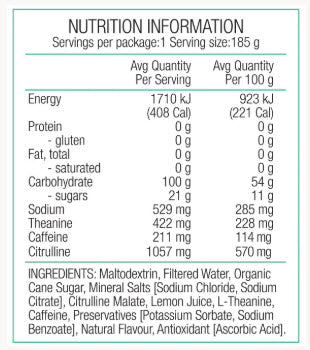PURE Performance + Race Energy Gel 100 g Carb Pouch 185g - Cola + Caffeine
