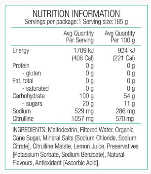PURE Performance + Race Energy Gel 100 g Carb Pouch 185g - Lemon