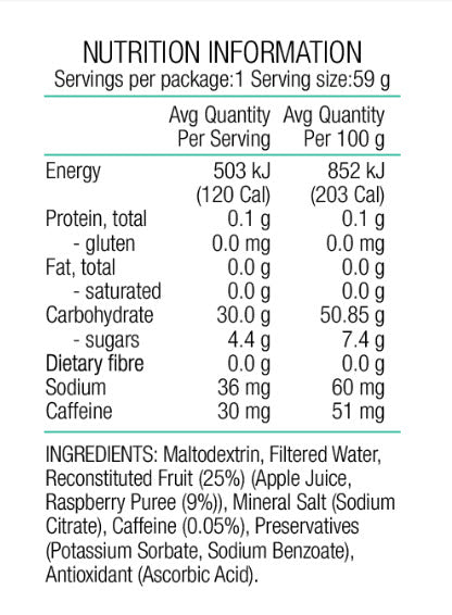 PURE Fluid Energy Gel Raspberry + Caffeine