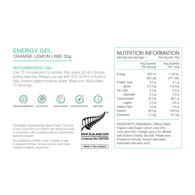 PURE Energy Gel 35g Orange Lemon Lime