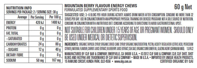 CLIF Bloks Energy Chews Mountain Berry