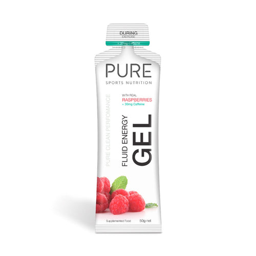 PURE Fluid Energy Gel 50g Raspberry Caffeine